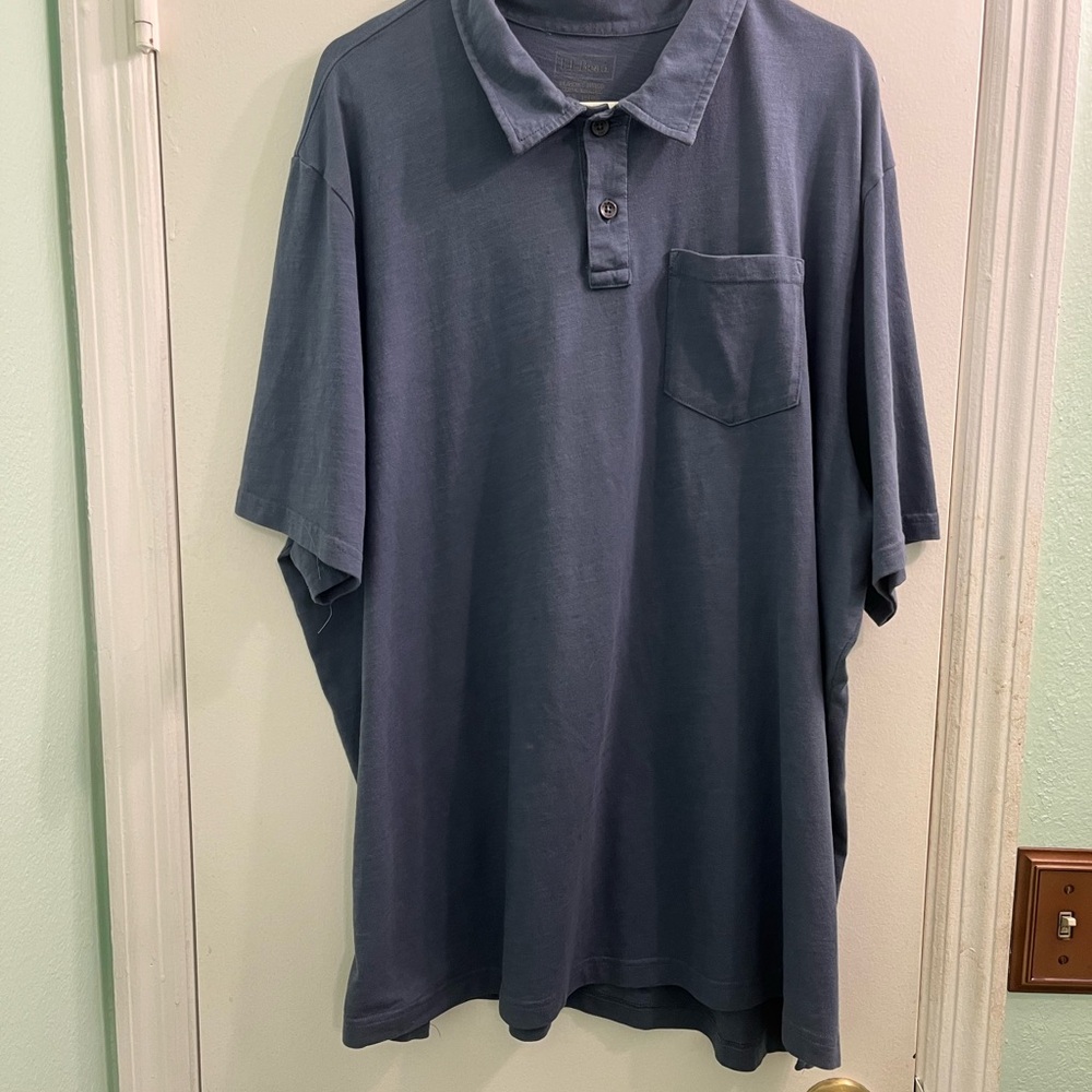 L.L.Bean- light blue polo shirt